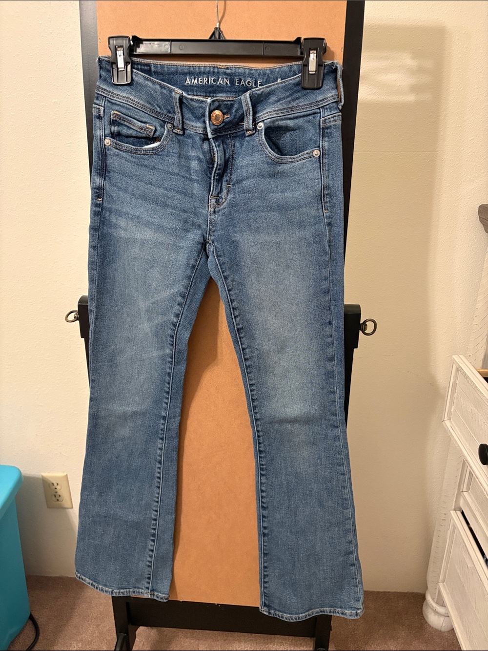 American Eagle Outfitters Light Blue Flare Jeans Low Rise